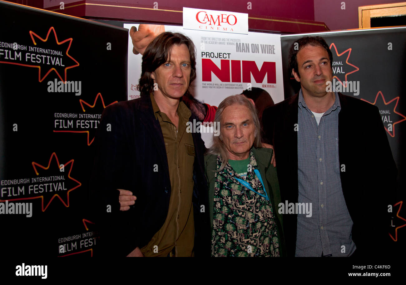 James Marsh (Director) Bob Ingersoll (Contributor) and Simon Chinn (Producer) for film'Project Nim Stock Photo