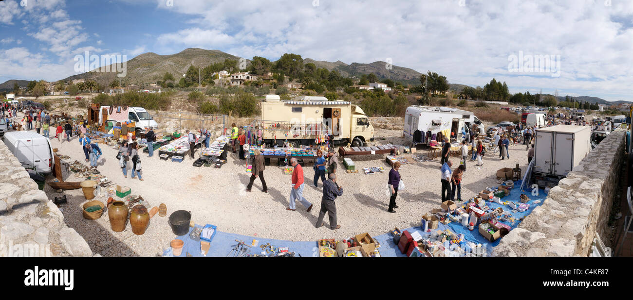 Flea market (rastro) in Jalon, Costa Blanca, Spain Stock Photo