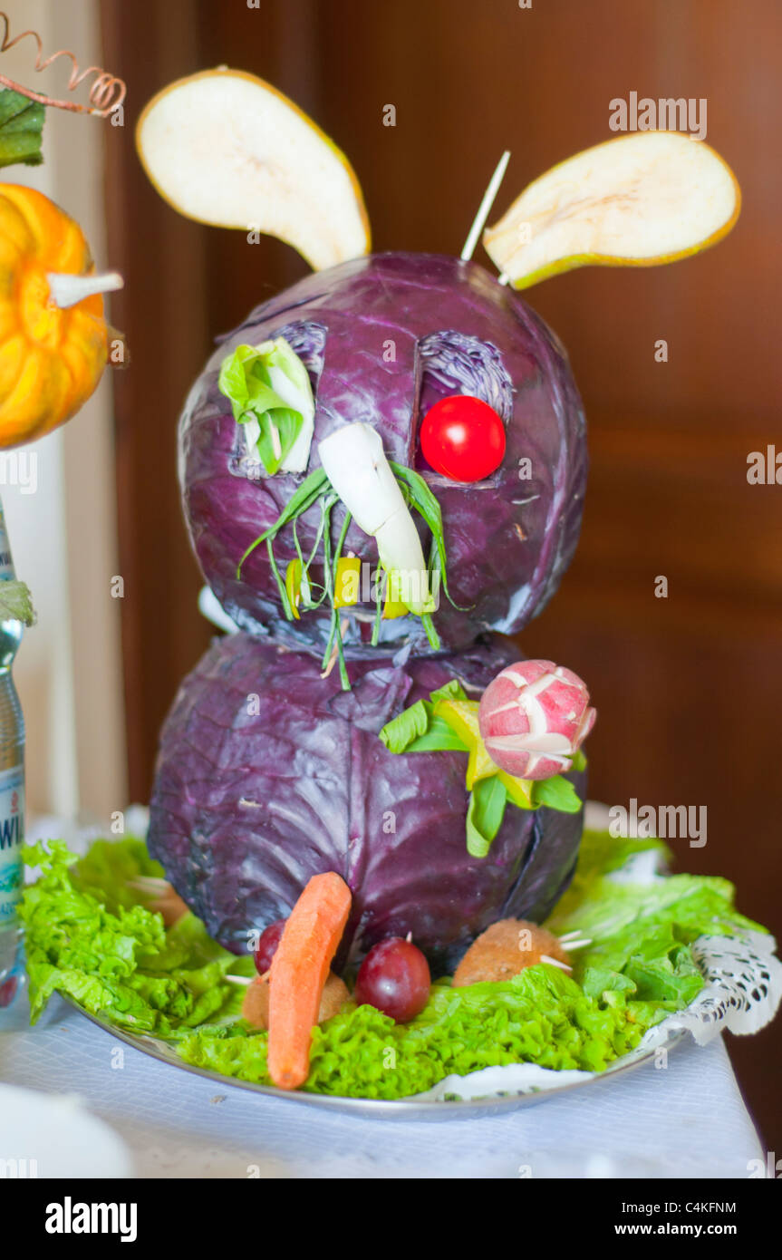cabbage rabbit on a plate Stock Photo - Alamy