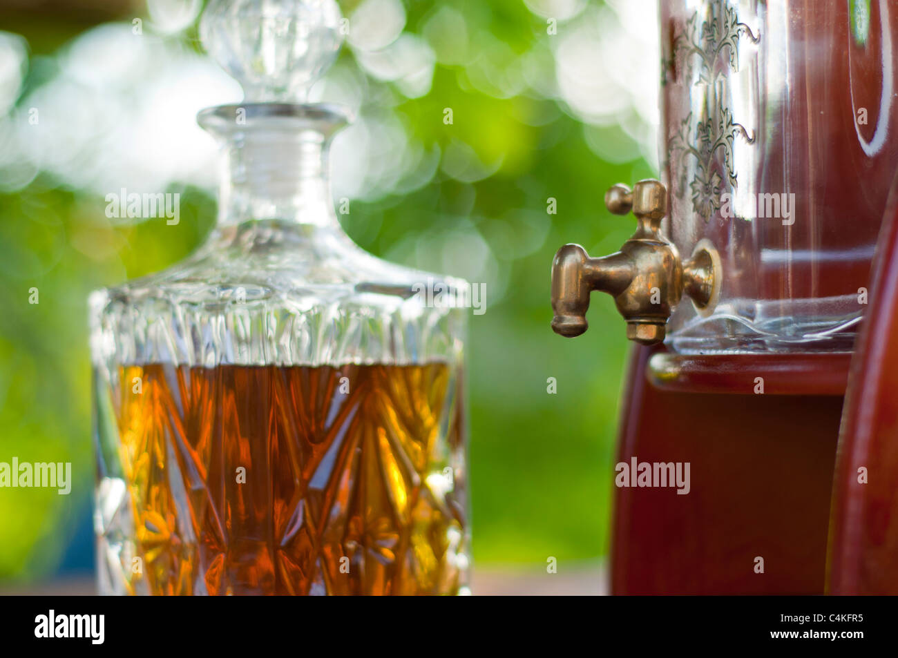Decorative bottle with whisky Stock Photo