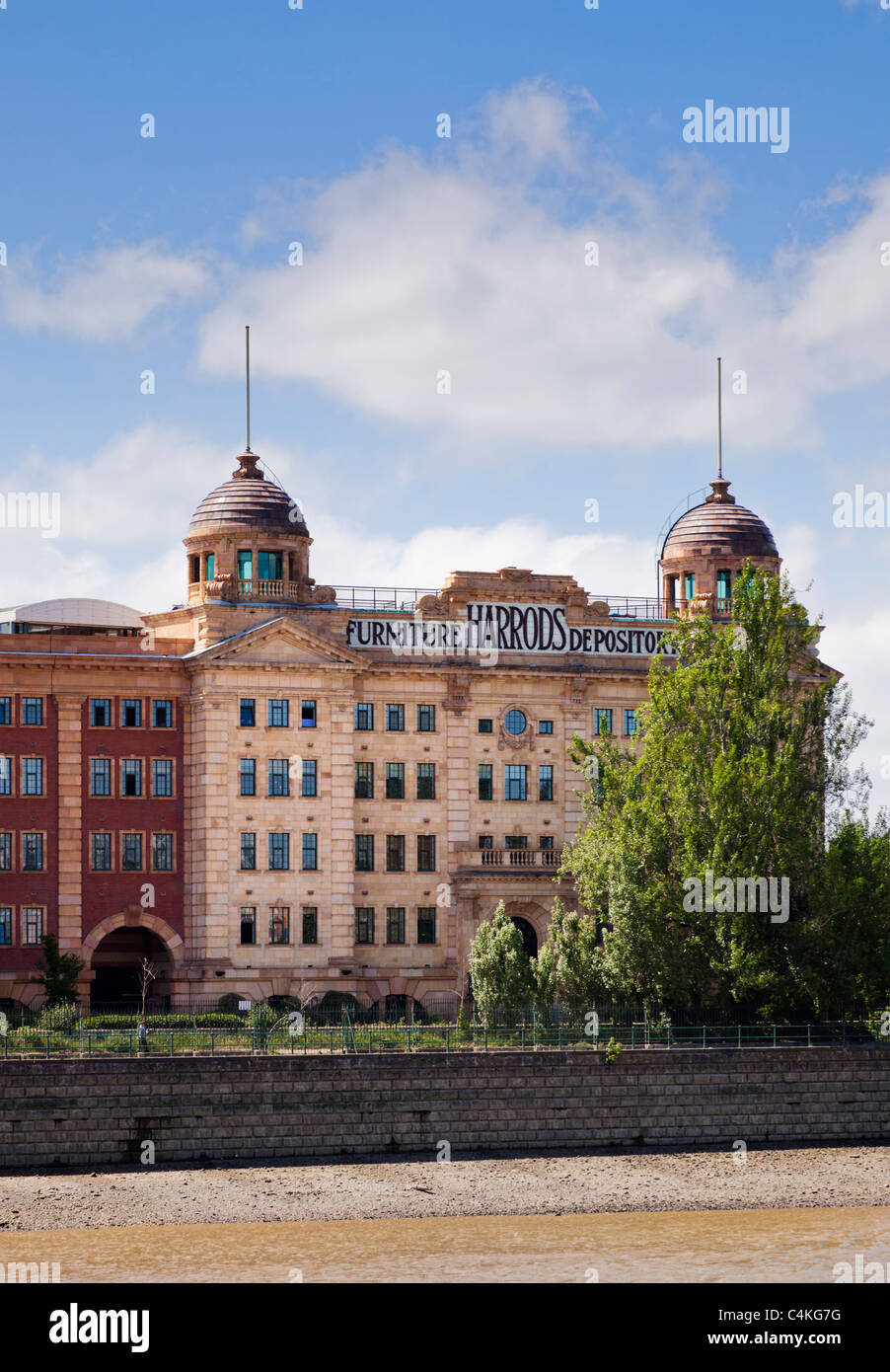 Harrods Furniture Depository building on the River Thames, London