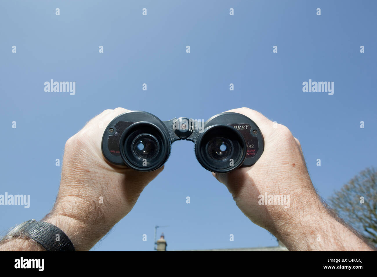 View of binoculars Stock Photo