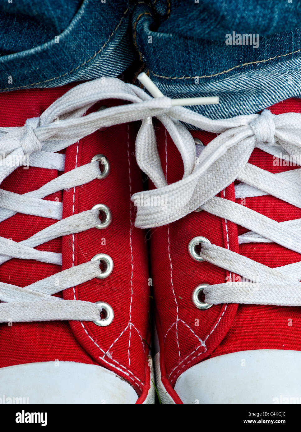 Red sneakers Stock Photo