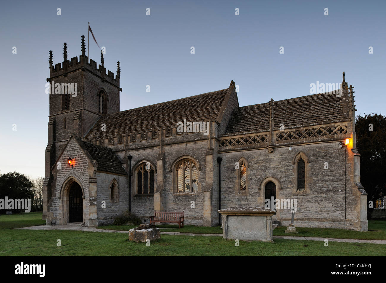 St Peter's Church in the village of West Lydford, Somerset, UK Stock