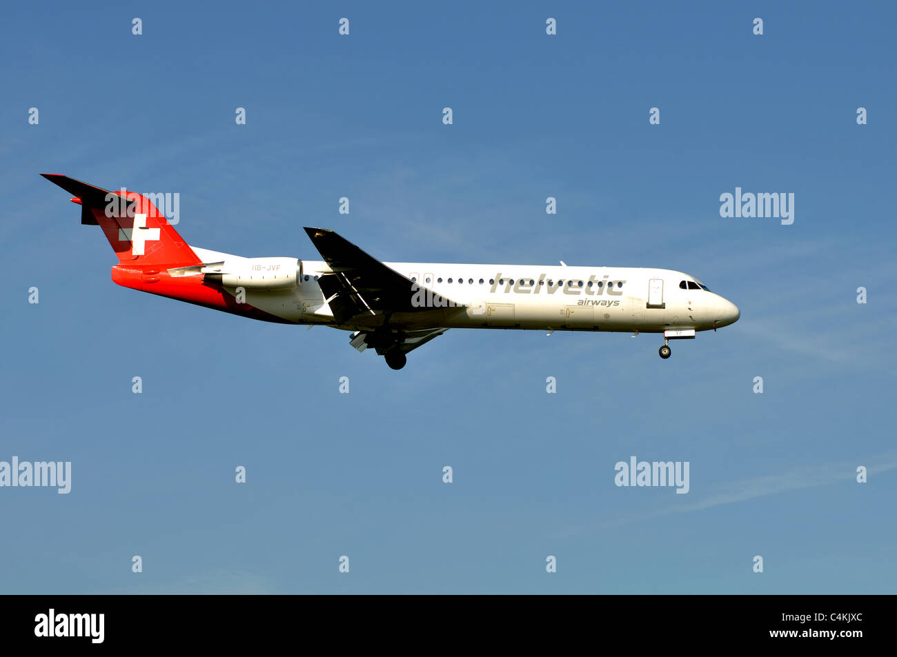 Helvetic Airways Fokker 100 aircraft Stock Photo