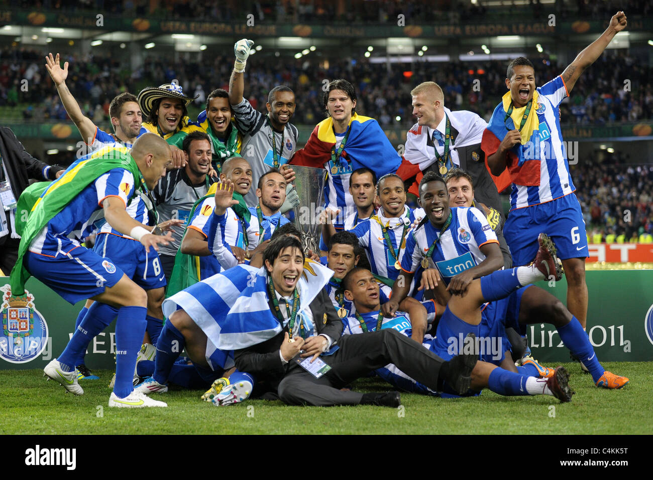 FC Porto celebrate with the Europa Cup Stock Photo