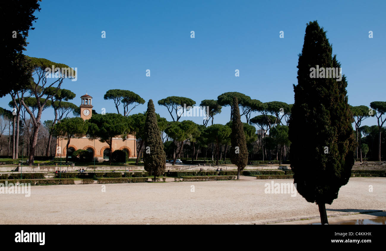 Piazza di Siena in Villa Borghese, Rome, Italy Stock Photo