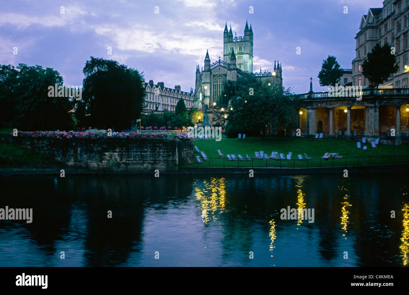 Bath, England buildings daytime evening by night Stock Photo - Alamy