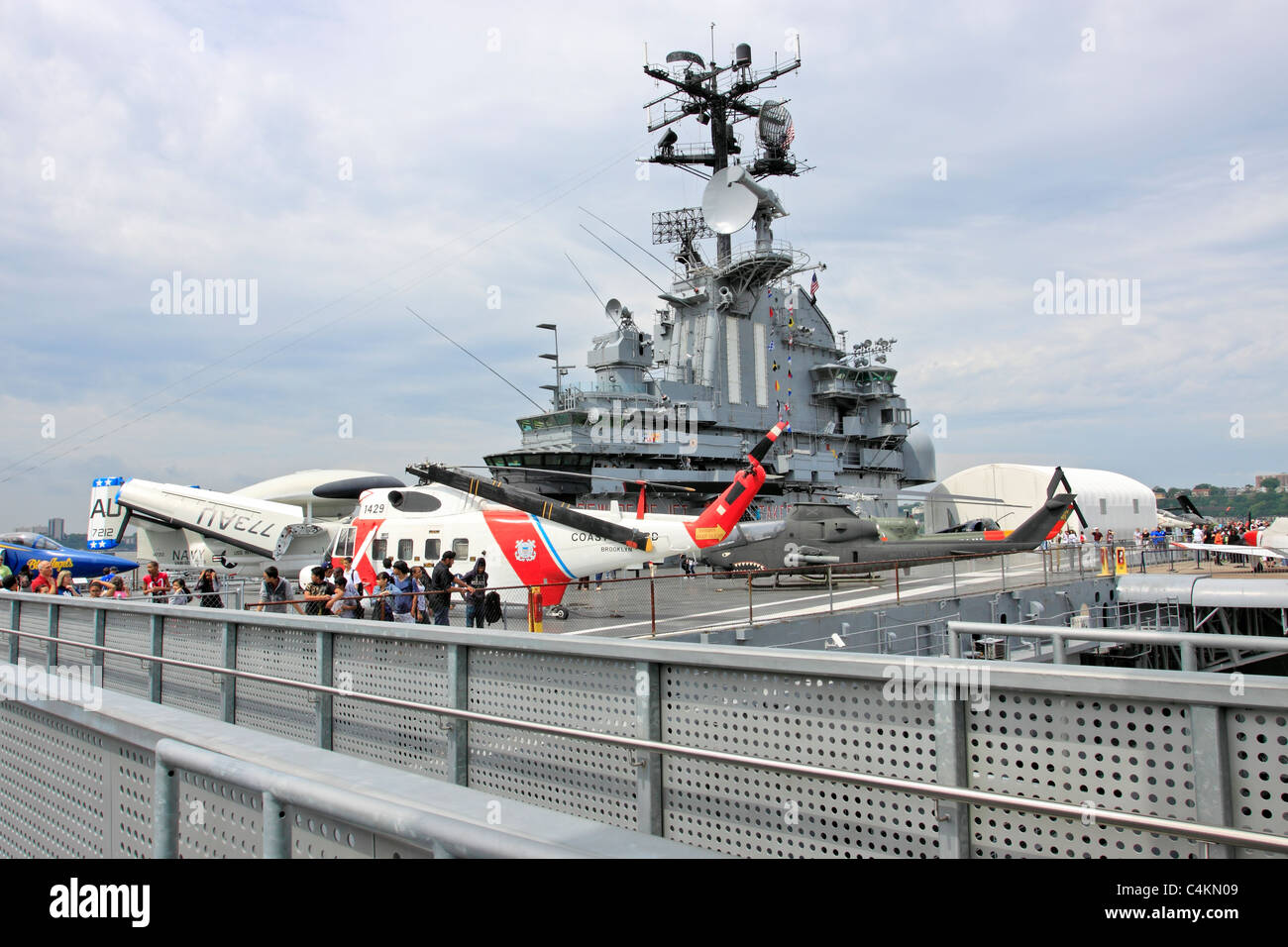 Flight deck of the USS Intrepid Aircraft Carrier museum Pier 86 on the Hudson River in Manhattan New York City Stock Photo