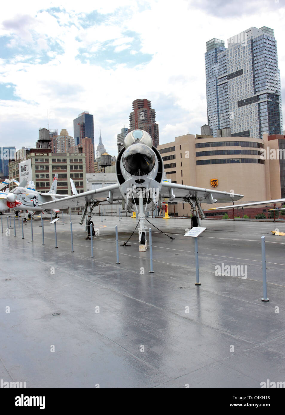 McDonnell f-3 navy fighter jet on flight deck of  USS Intrepid Aircraft Carrier Sea Air and Space Museum Manhattan New York City Stock Photo