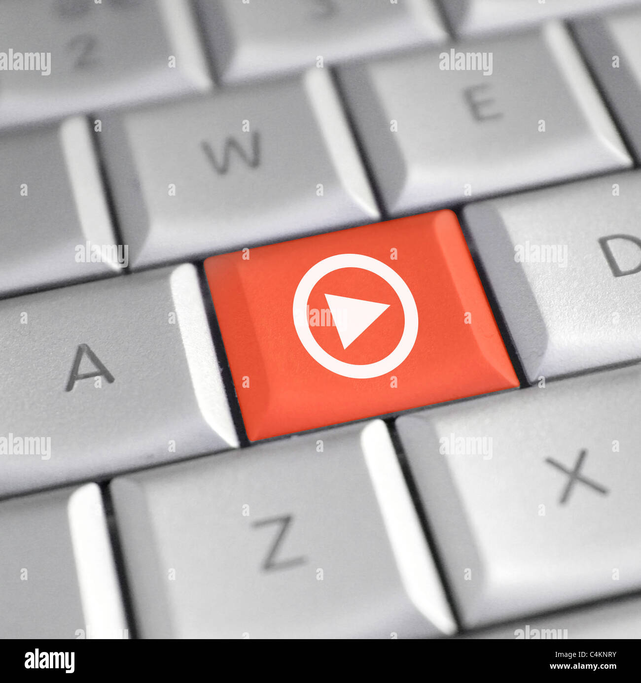 Play button on keyboard Stock Photo