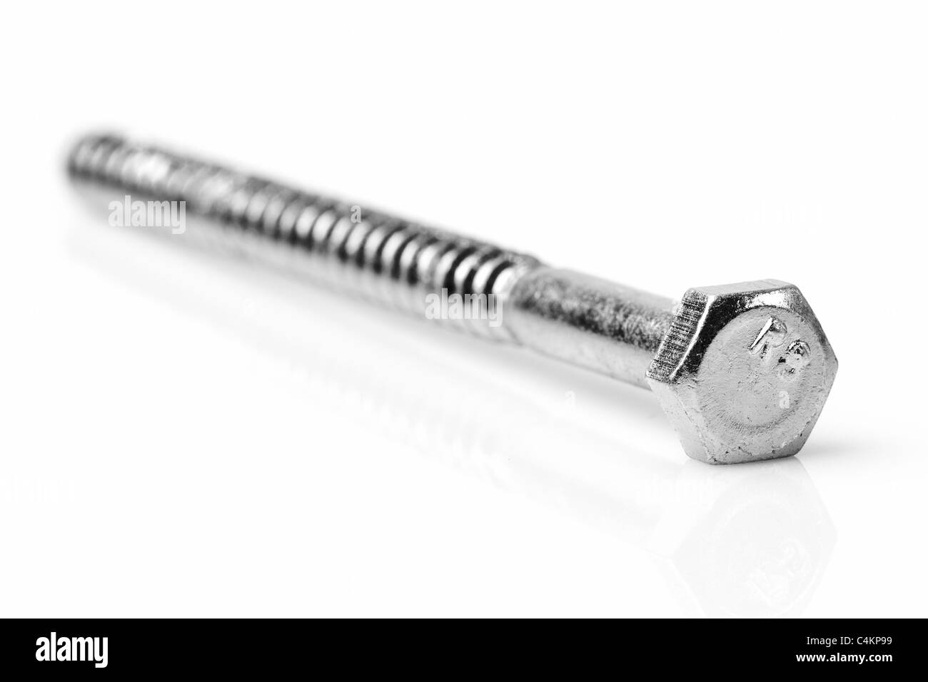 Hexagonal Head Screws Isolated On White Studio Shot Stock Photo