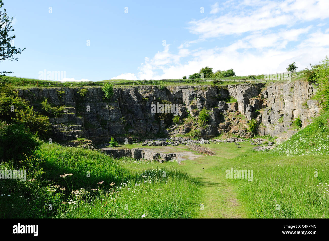 Middleton Top High Peak Trail Derbyshire England.Old Stone Quarry Stock