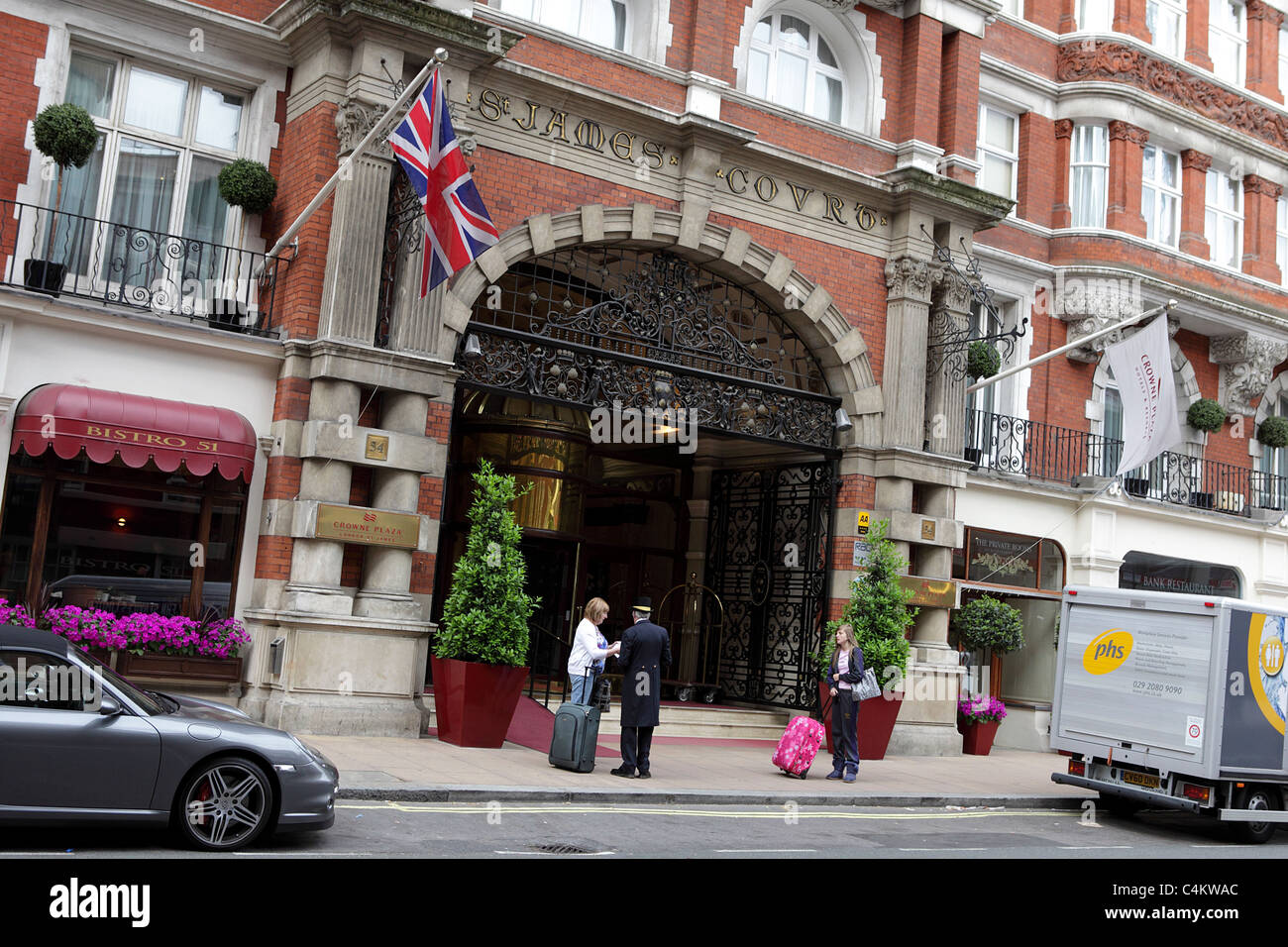 CROWNE PLAZA LONDONST JAMES HOTEL, situated in Buckingham Gate and viewed here at an slightly