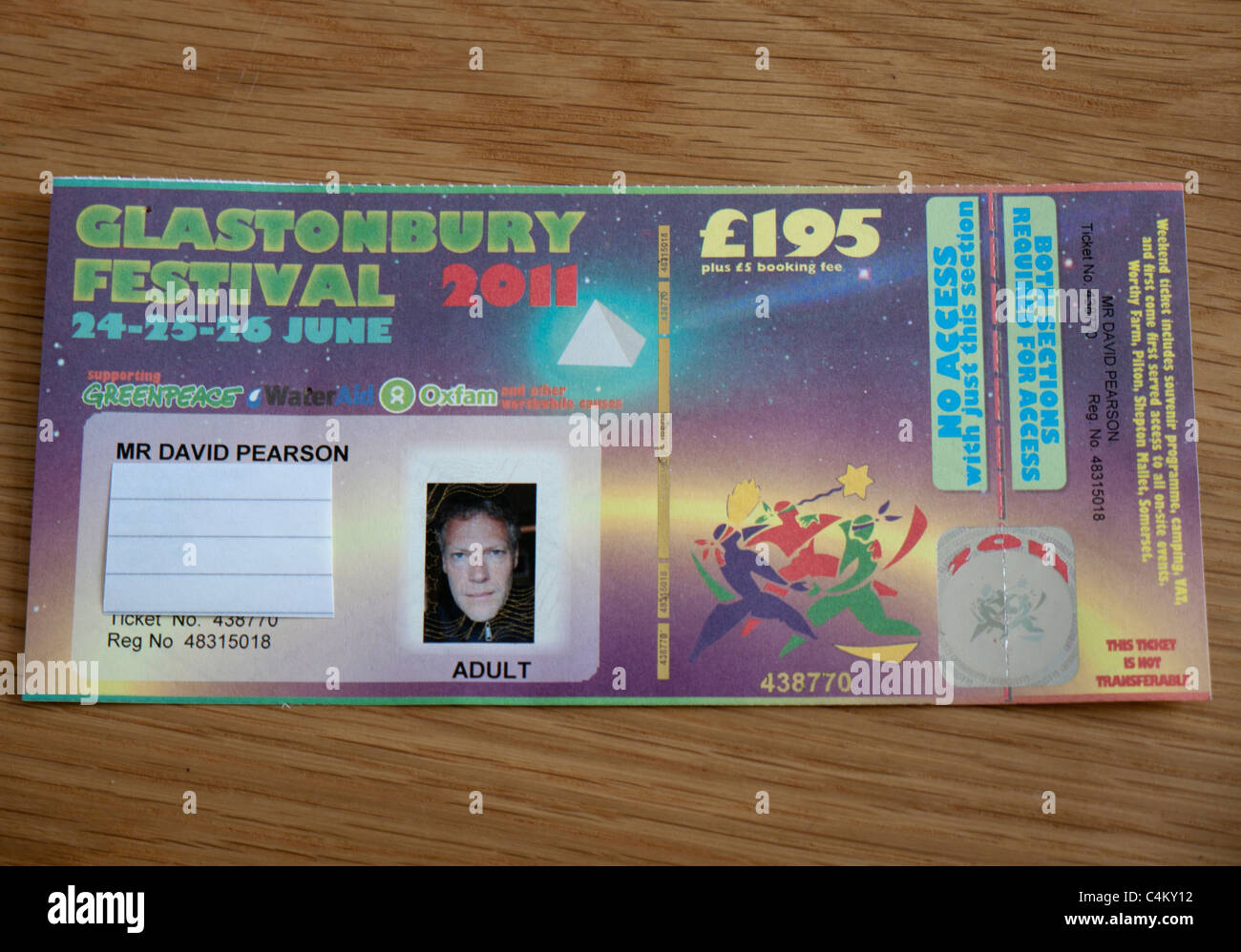 Glastonbury Festival ticket Stock Photo - Alamy