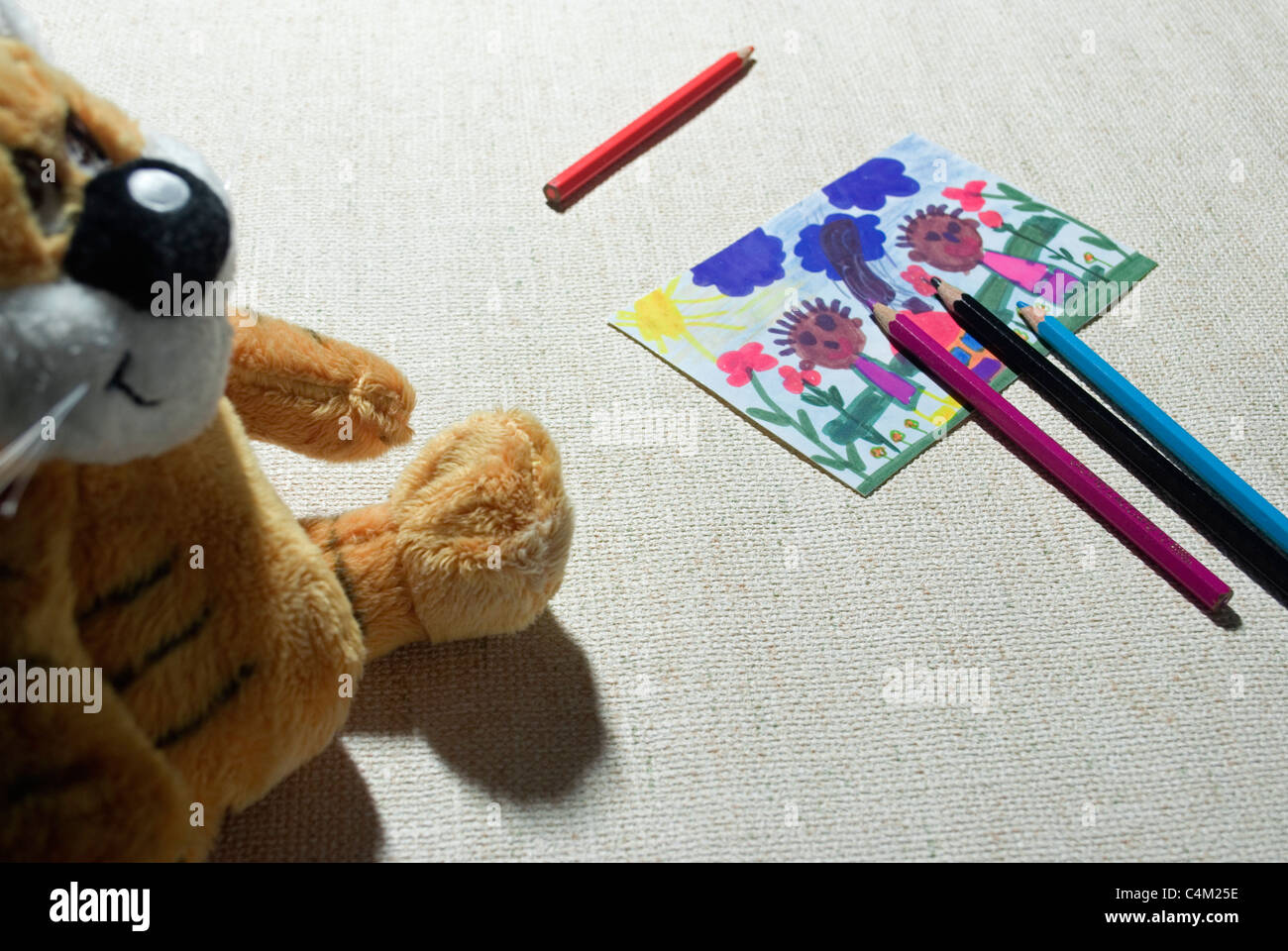 pencil drawing and puppet Stock Photo Alamy