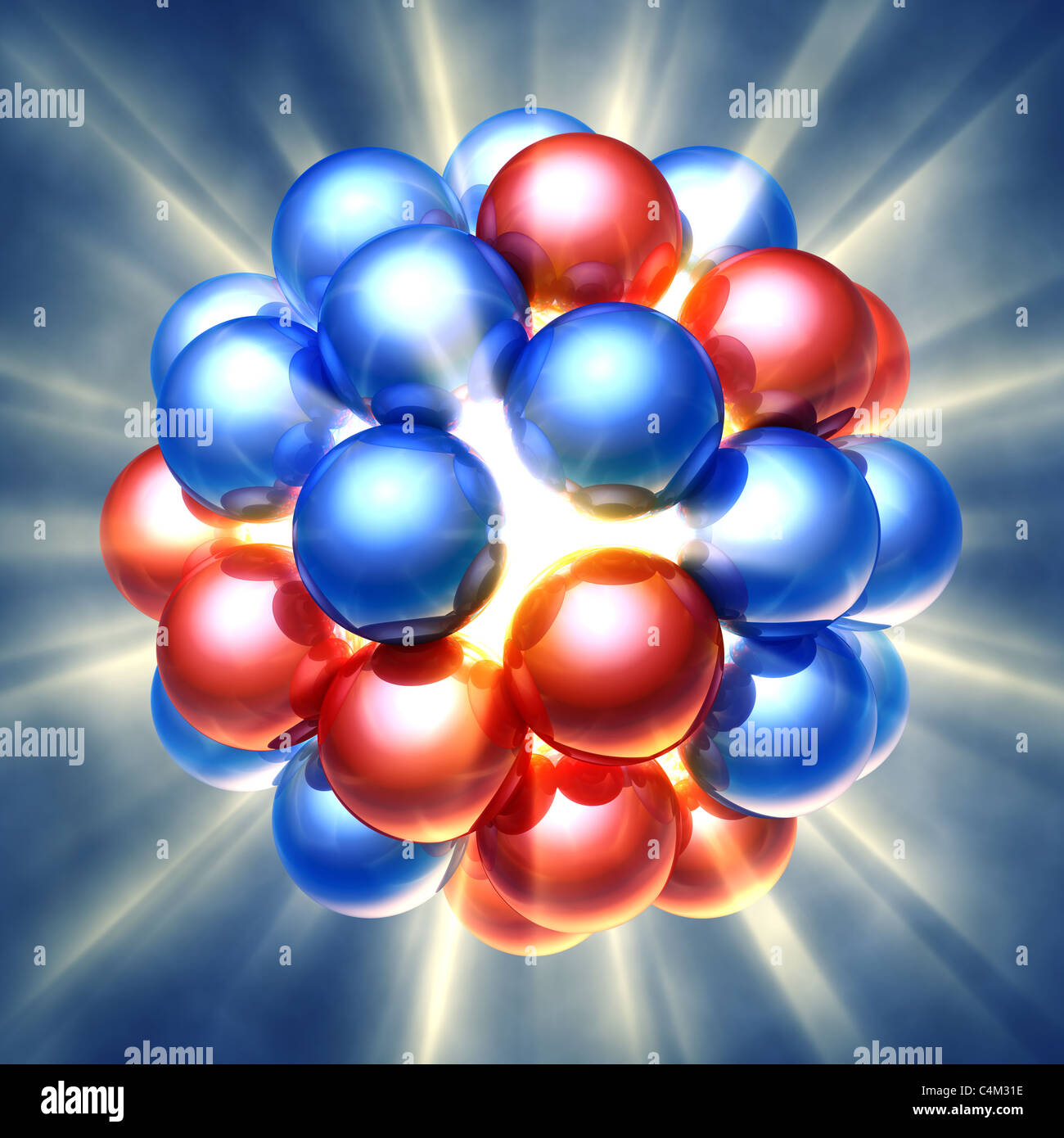 Nuclear fission , 3d illustration Stock Photo