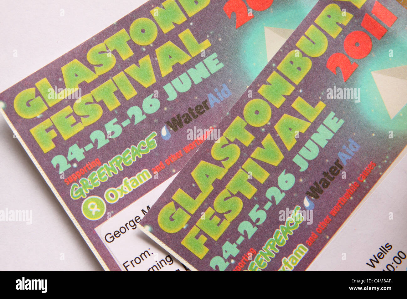 Glastonbury Festival ticket tickets Stock Photo
