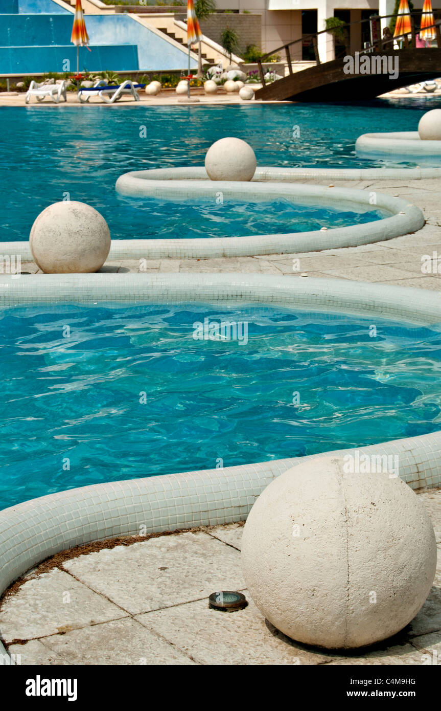 Swimming pool of a grand hotel in Albena, Black sea coast, Bulgaria Stock Photo