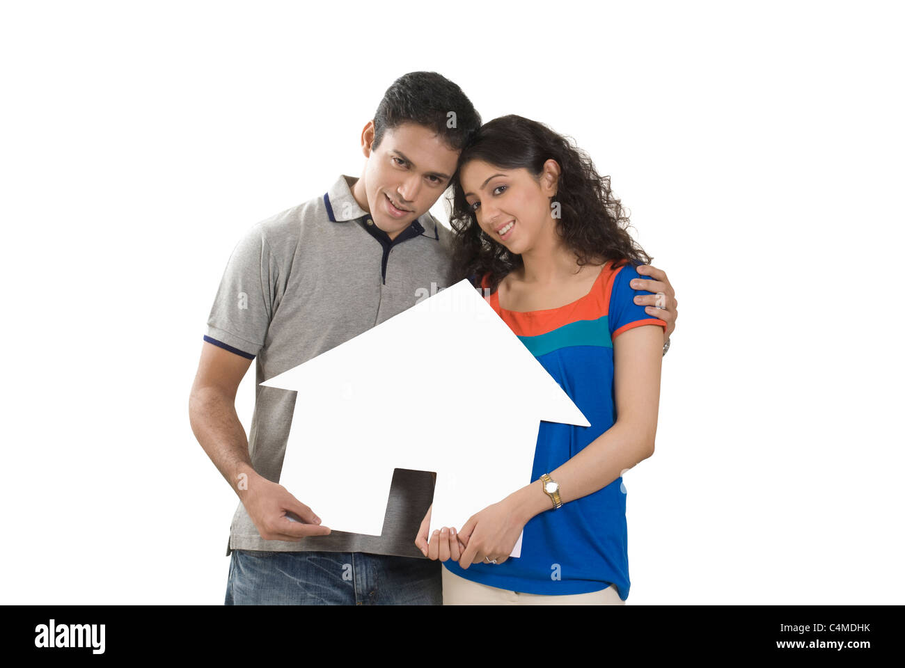 A young boy and girl standing with each other Stock Photo - Alamy