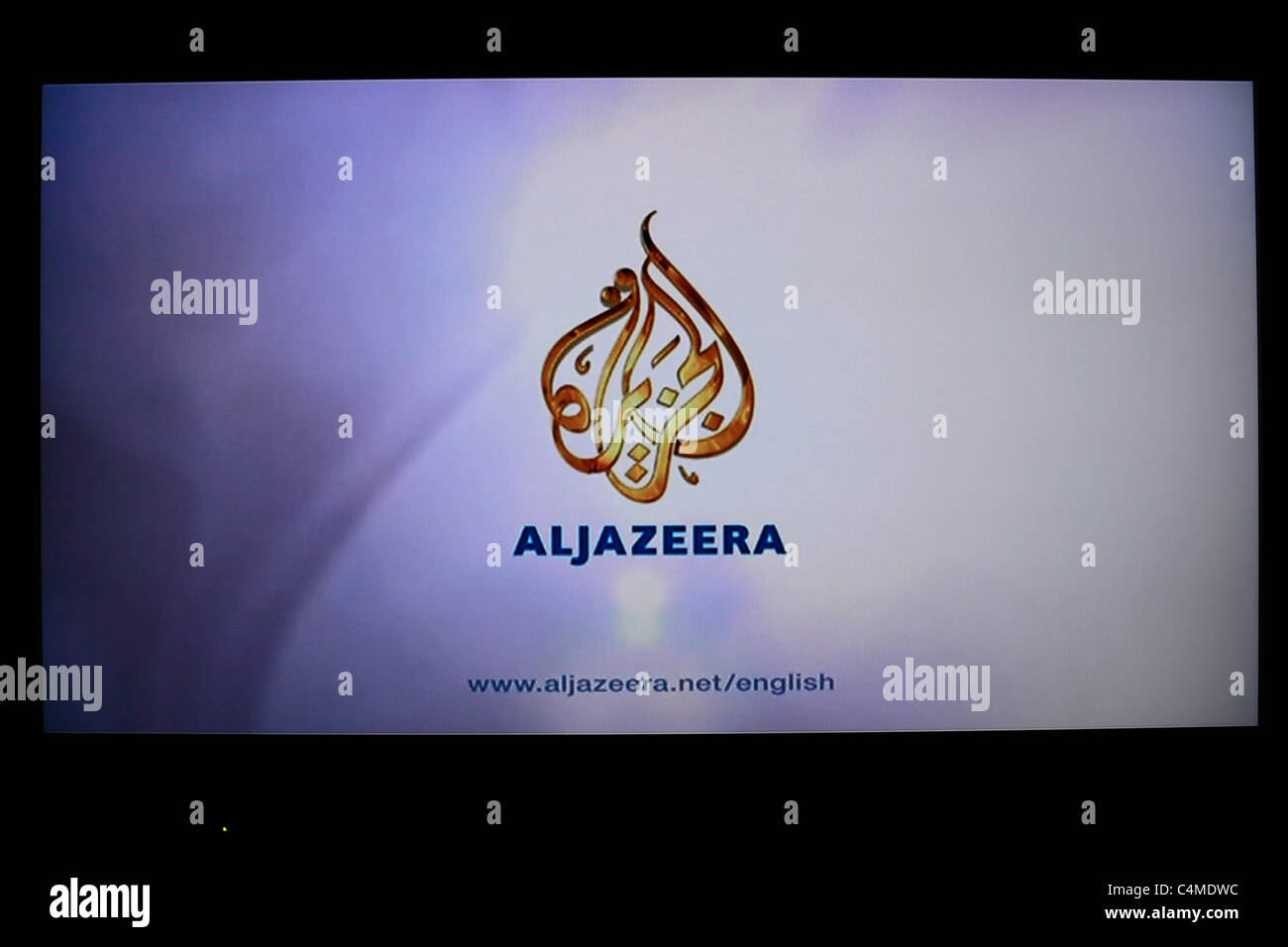 'Al Jazeera' also Aljazeera or JSC  news bulletin screen shot Stock Photo