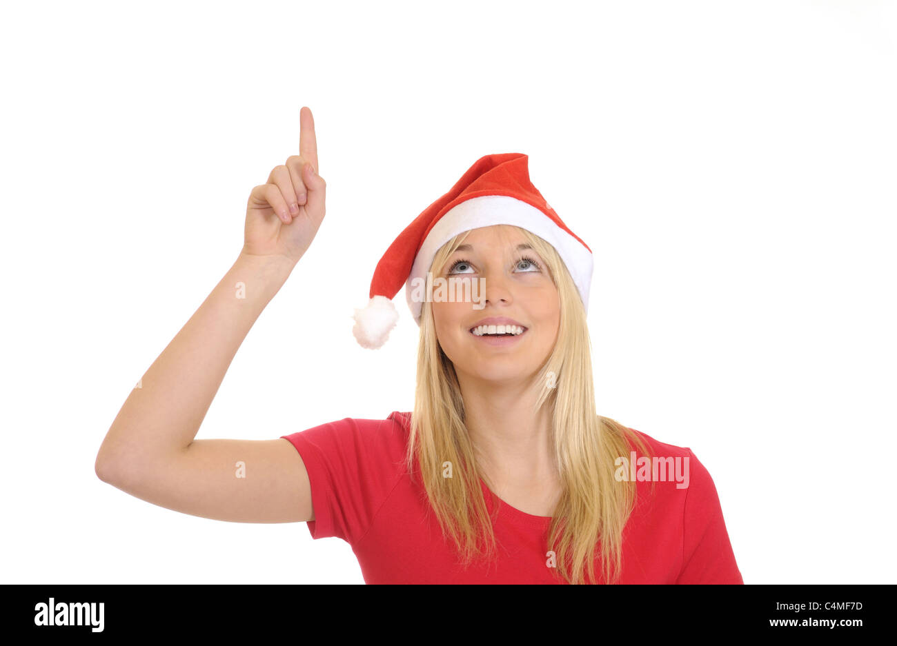 christmas girl shows up Stock Photo