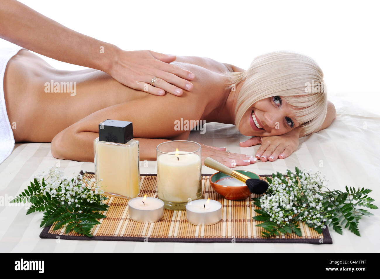 Massage in the spa salon Stock Photo