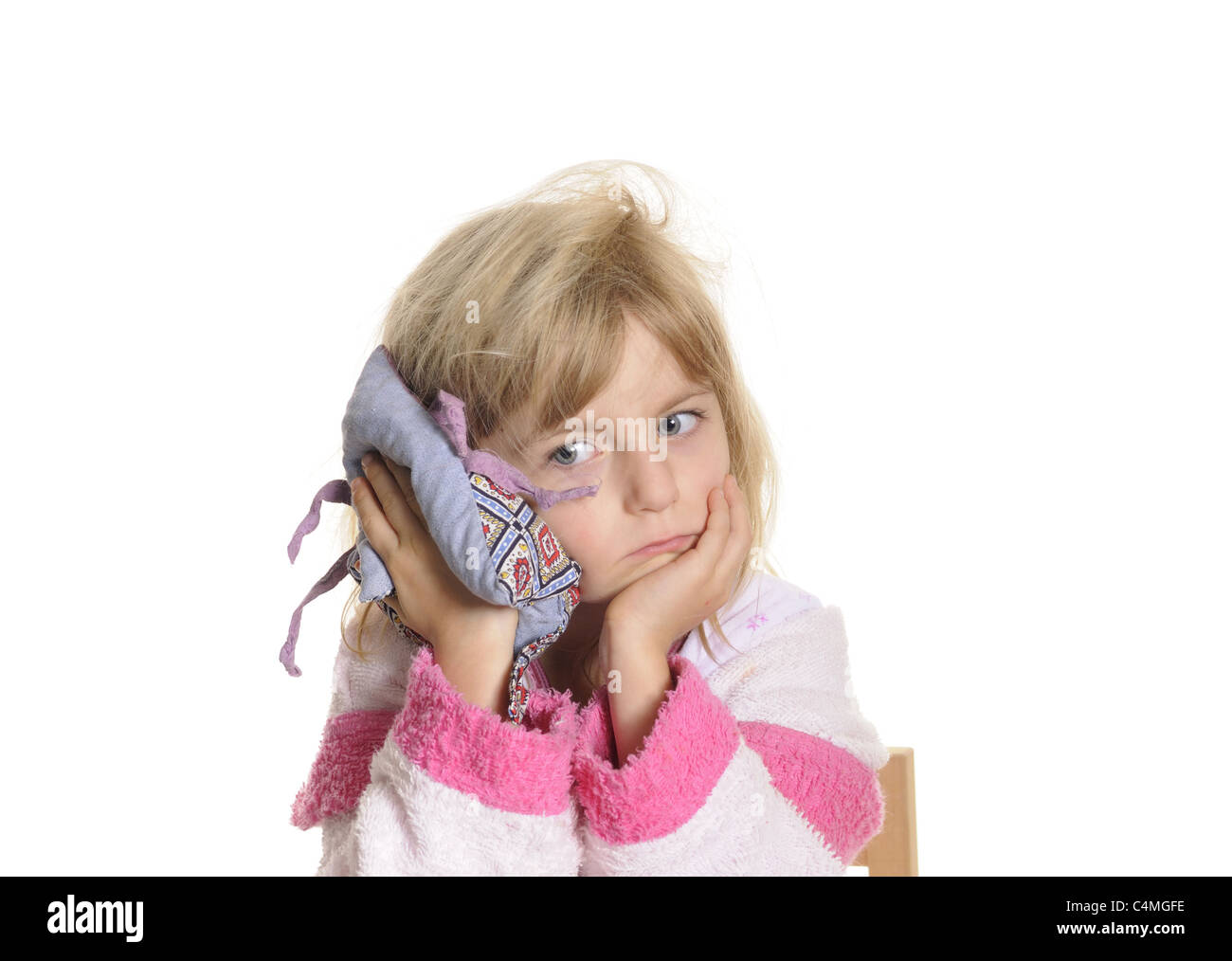 little girl has earache Stock Photo Alamy