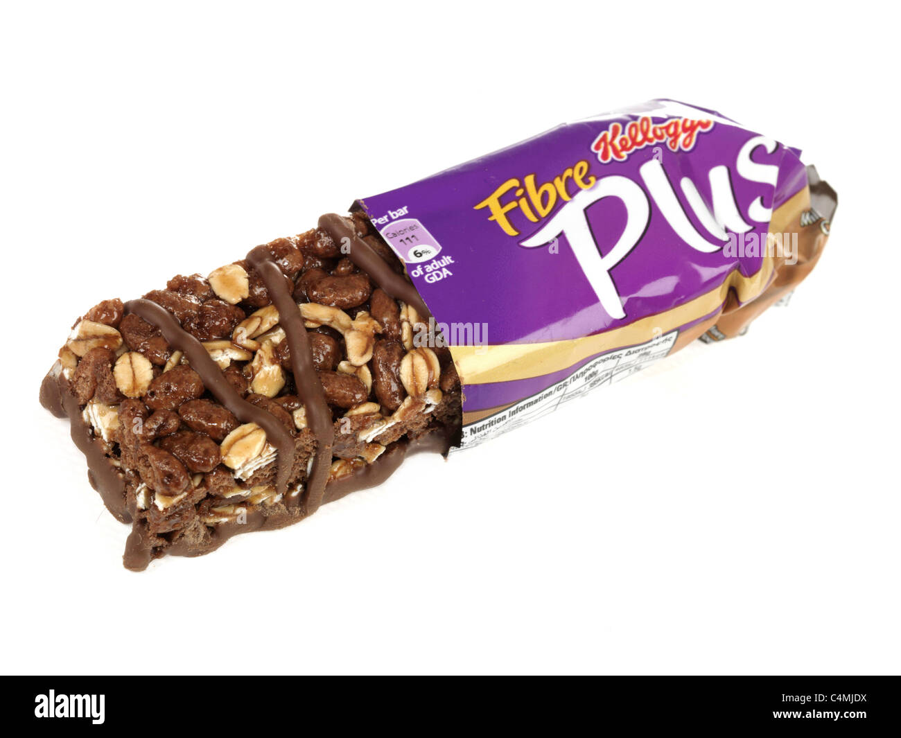 Kelloggs fibre plus choc chocolate milk ceareal energy bar snack Cut