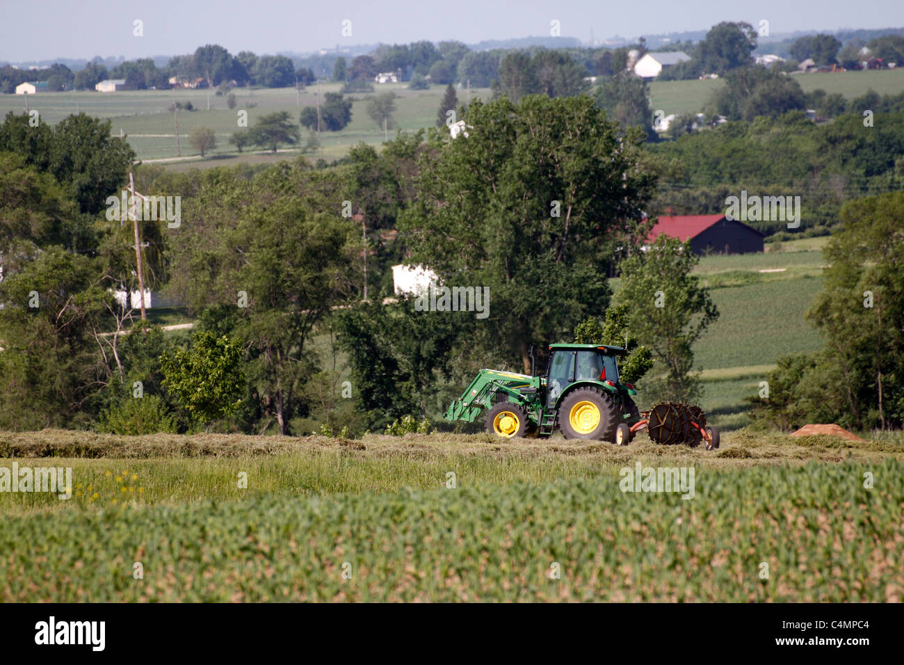 Corn belt haymaking Stock Photo Alamy