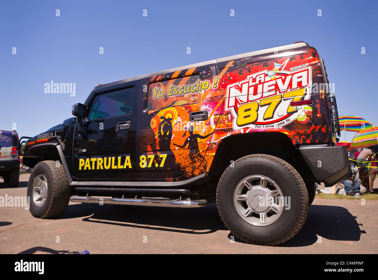 MANASSAS, VIRGINIA, USA - Truck in Bolivian folklife festival parade. Stock Photo