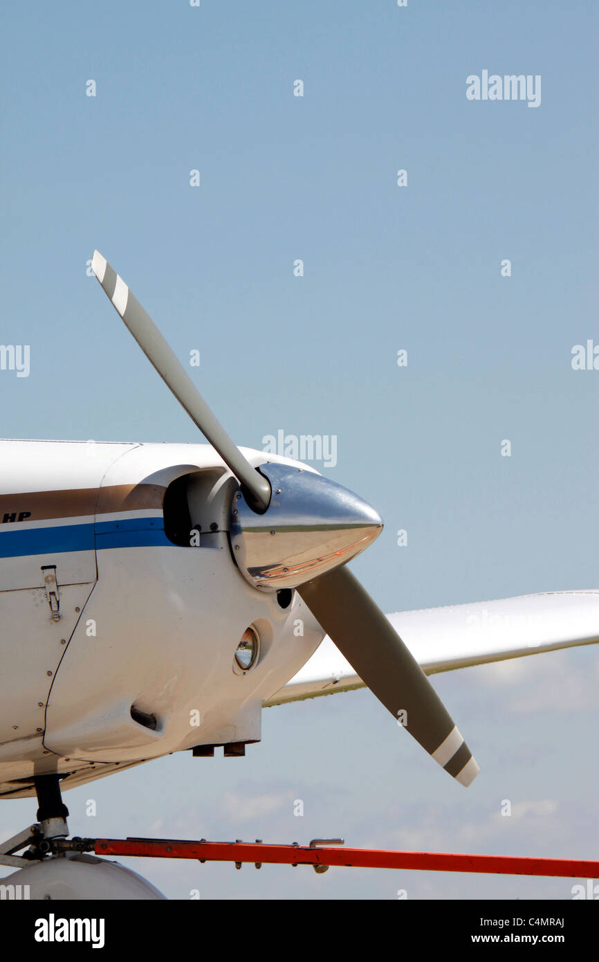 Propeller on a light general aviation aircraft Stock Photo Alamy