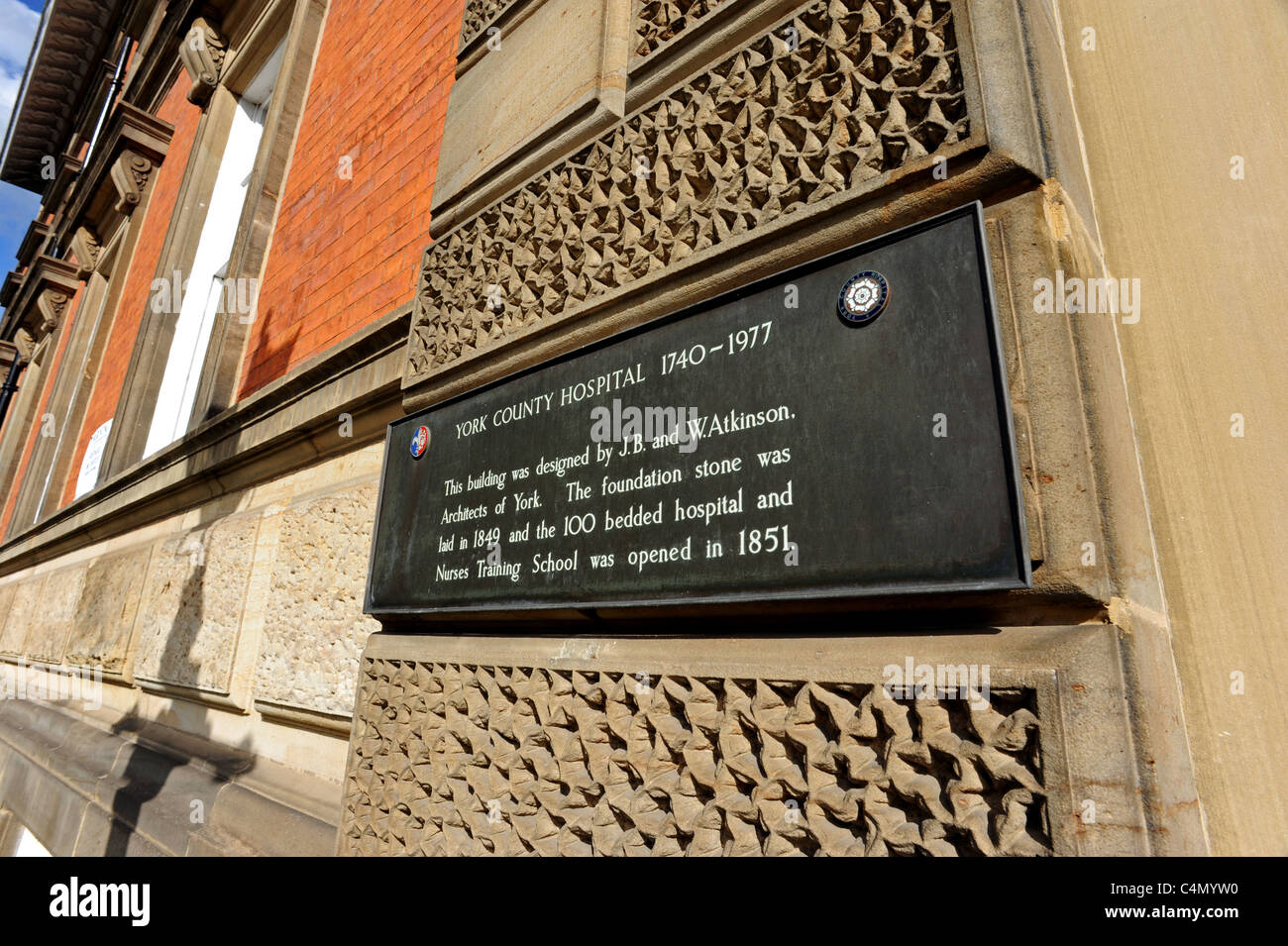 The old York County Hospital now converted into apartments Stock Photo