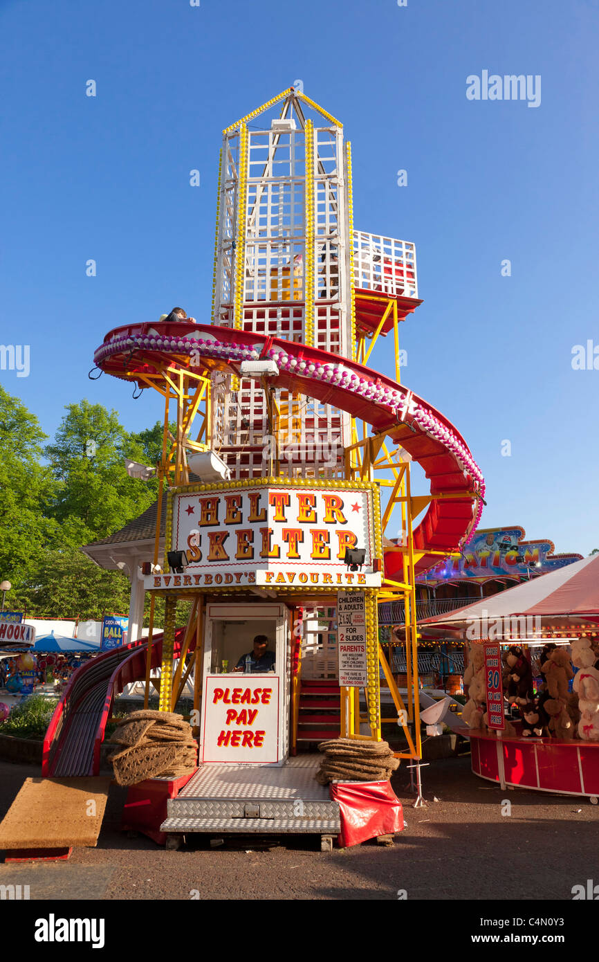 Helter Skelter ride at funfair in UK Stock Photo