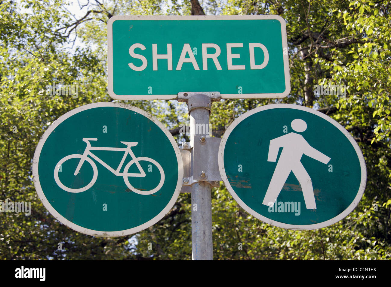 Share the Road with Bikes and Pedestrians Sign