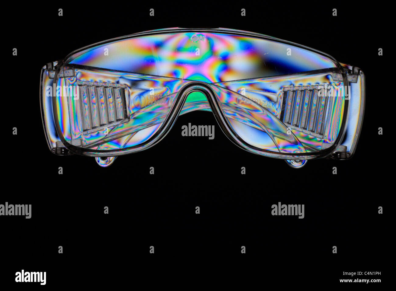 Cross polarised goggles Stock Photo