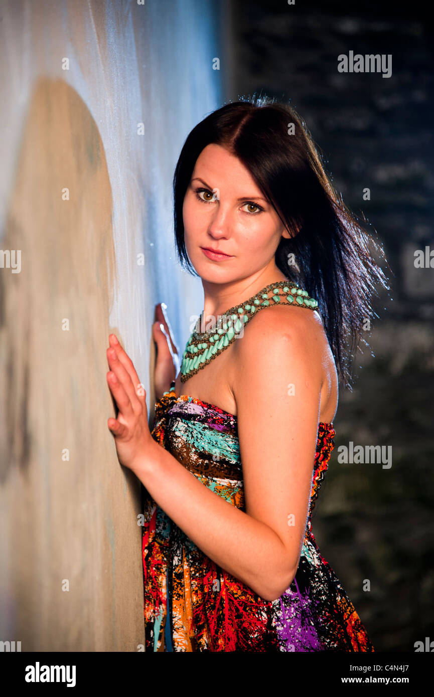 A 20 Year Old Young Woman Girl UK Standing Alone Stock Photo Alamy