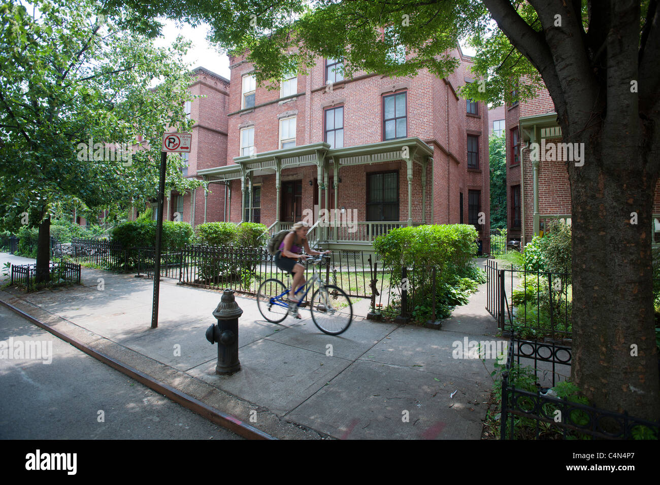 Astor Row townhouses, in the Harlem neighborhood of New York Stock
