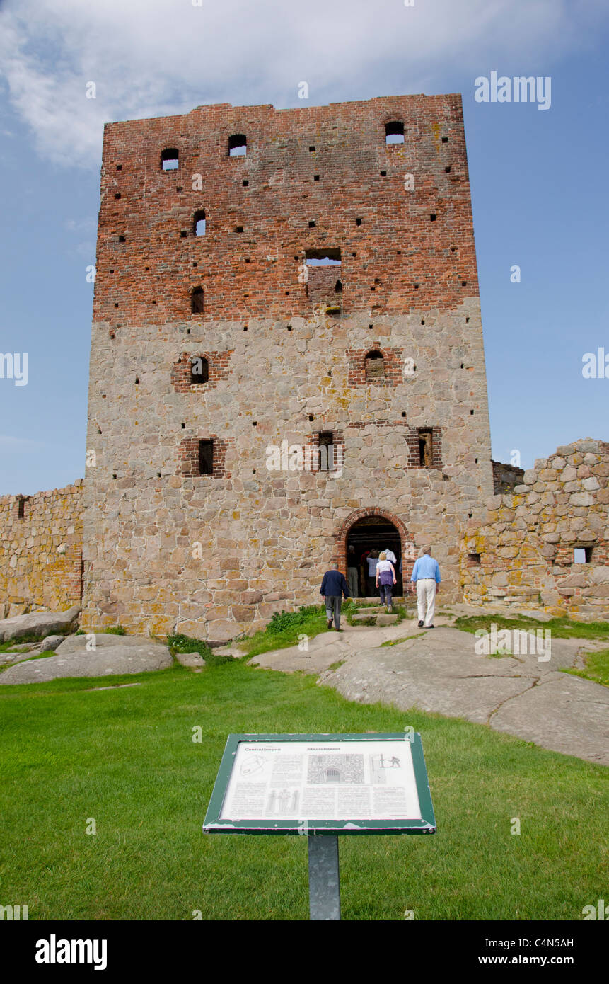 Denmark, Island of Bornholm. Ruins of Hammershus Castle, the largest