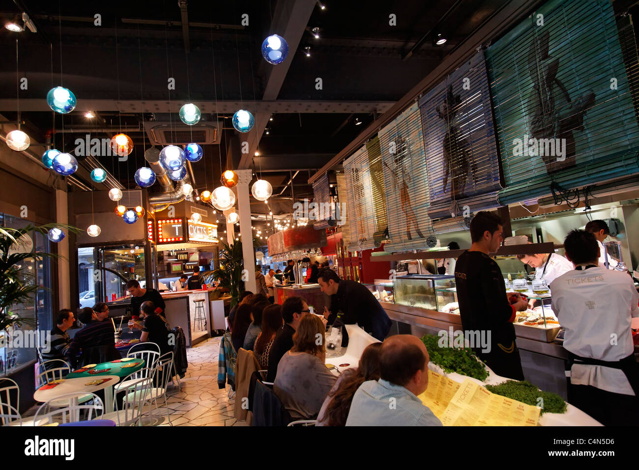 Tickets bar in Barcelona, Spain. Stock Photo