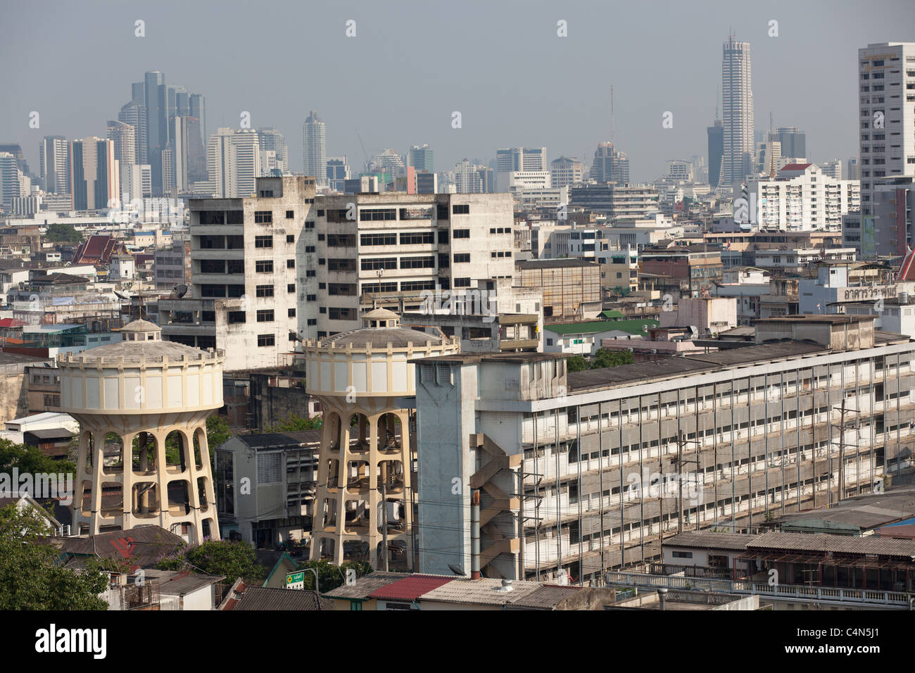 Bangkok, Thailand: view on the Pom Sattru Phai district from the saket temple on the golden mount Stock Photo - Alamy