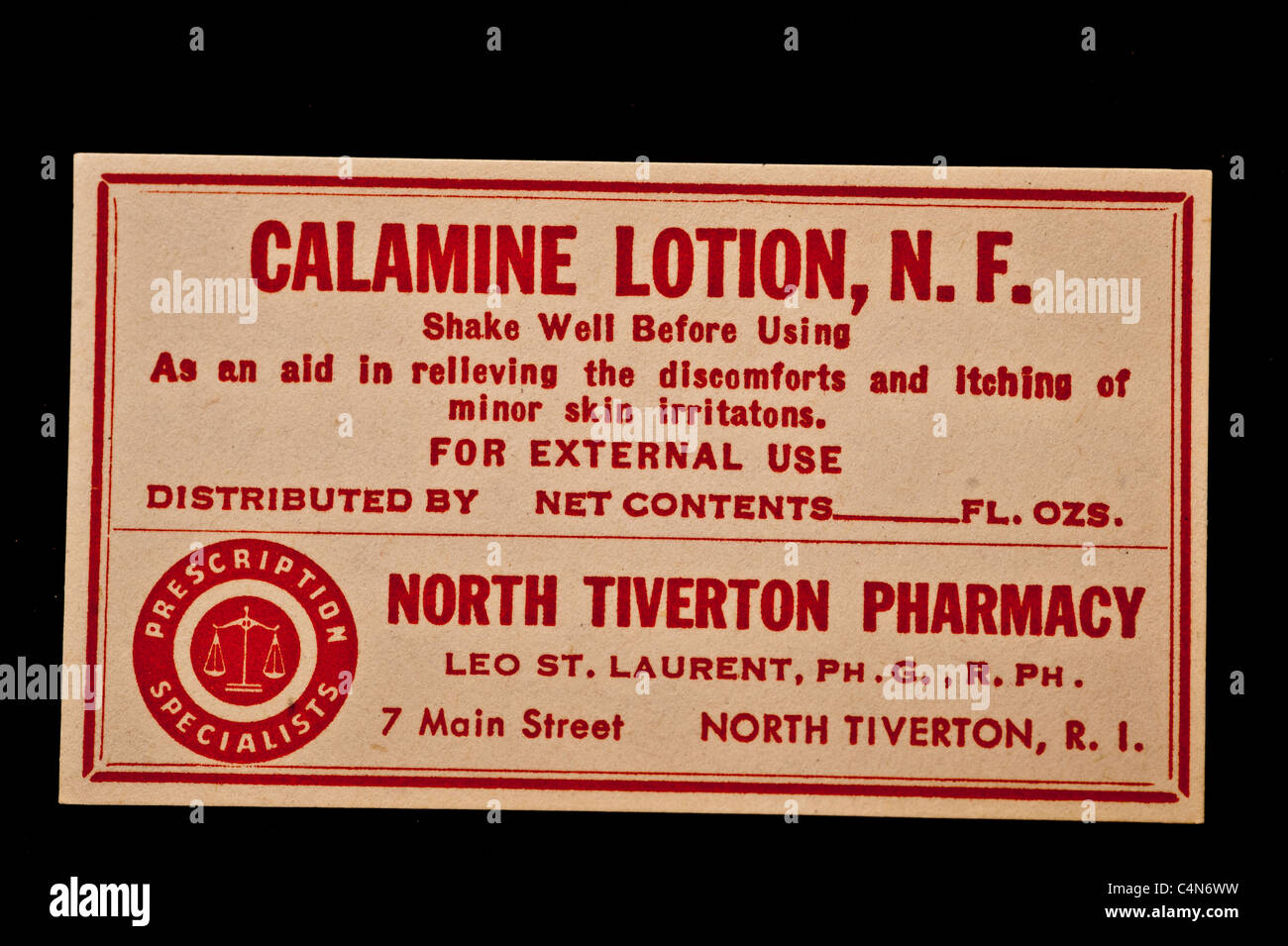 Antique prescription drug label Stock Photo Alamy