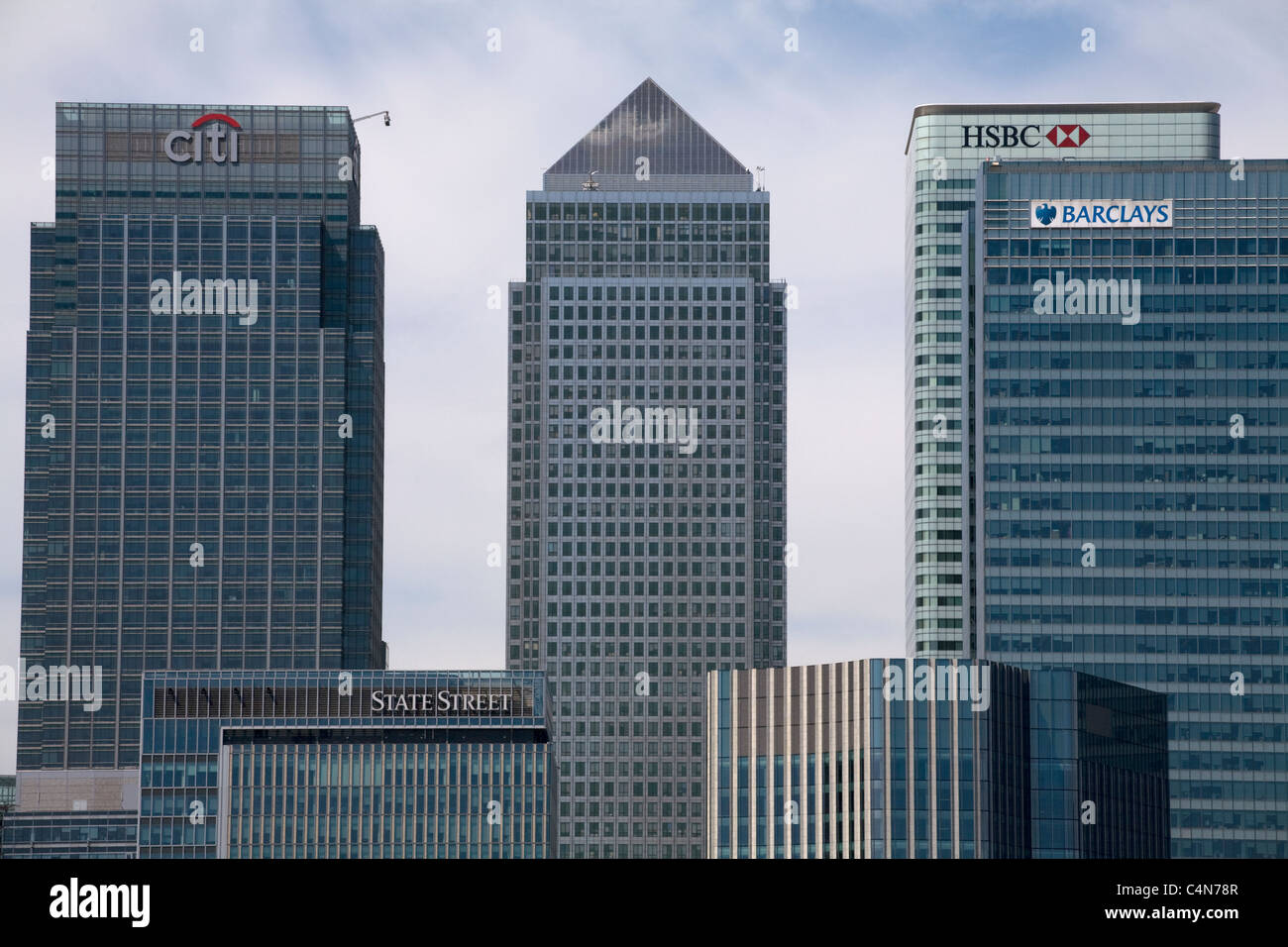 canary wharf docklands london england Stock Photo - Alamy