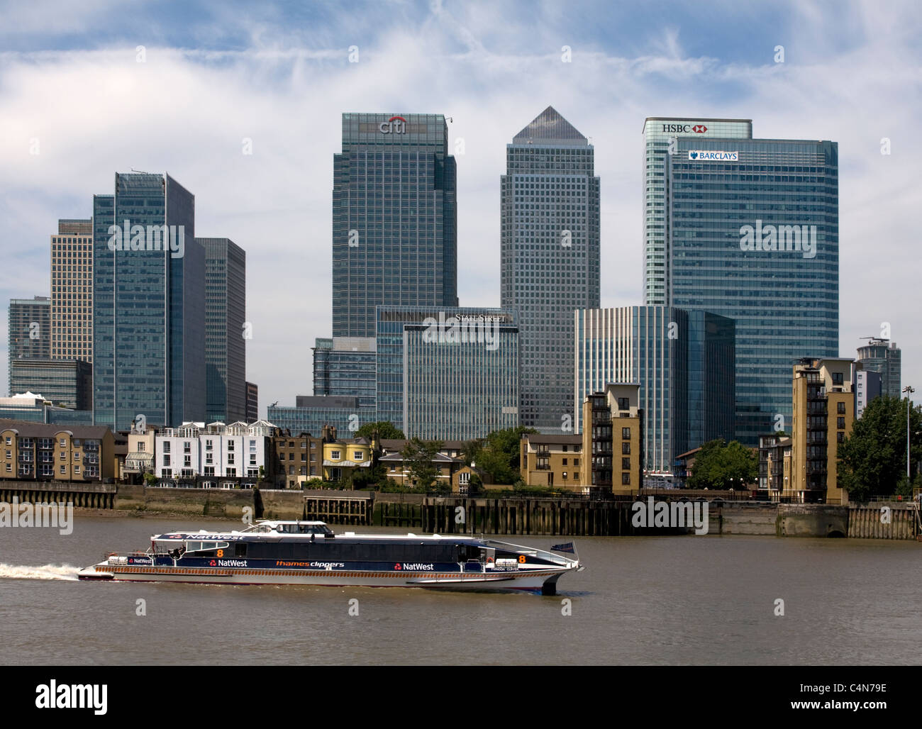 canary wharf docklands london england Stock Photo - Alamy