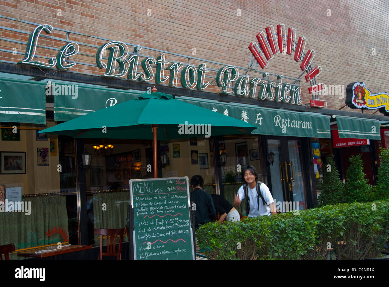 Beijing, China, Outside Front, French Restaurant, « Le Bistrot Parisien » Sign Stock Photo