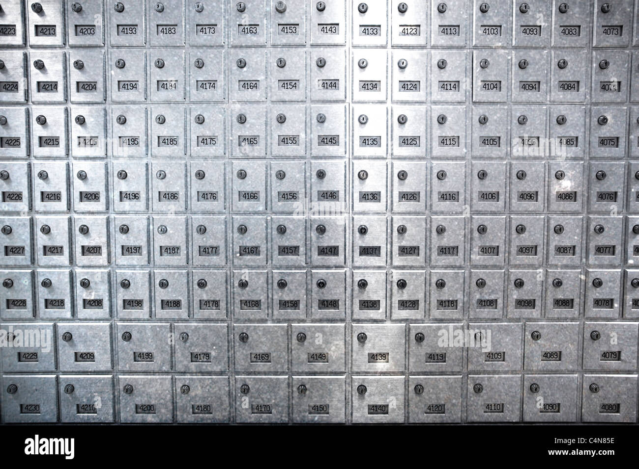 Mail boxes inside post office Stock Photo Alamy