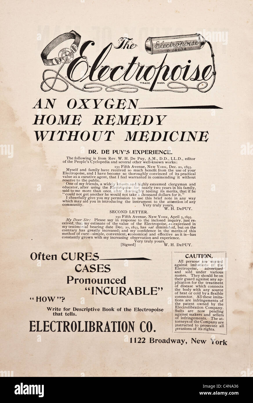 Antique advertisement from old Medical Journals and Textbooks Stock Photo -  Alamy