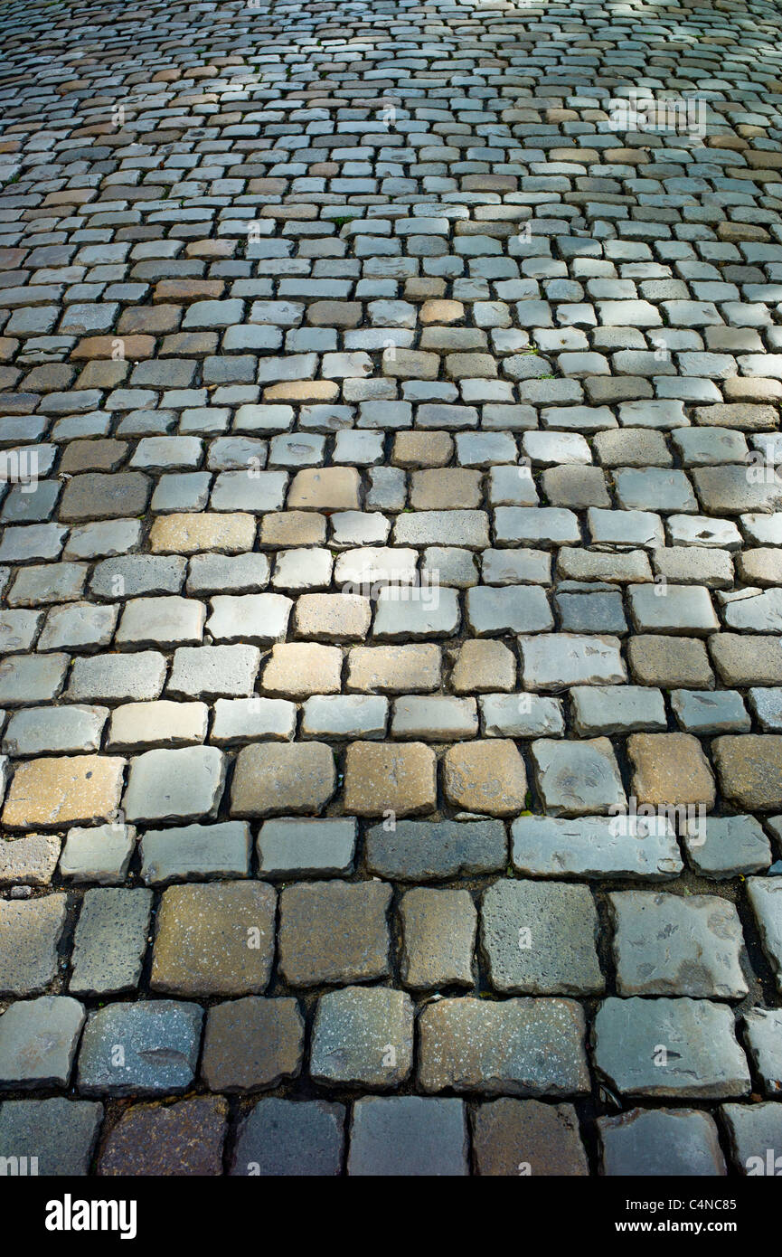 Cobble stone floor at St Martin de Re, Ile de Re, France Stock Photo