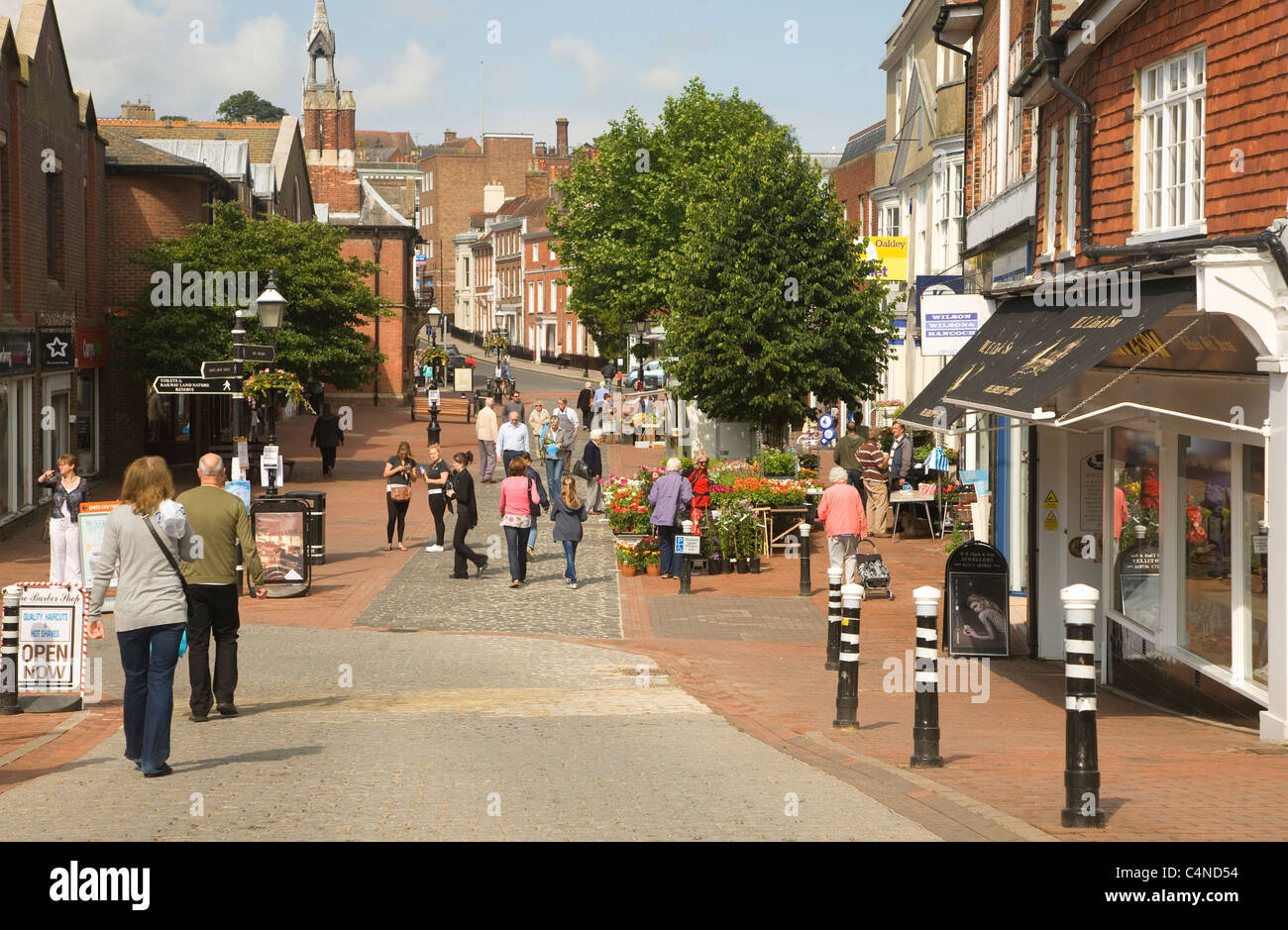 Pedestrian shoppers Cliffe High Street, Lewes, East Sussex, England Stock Photo