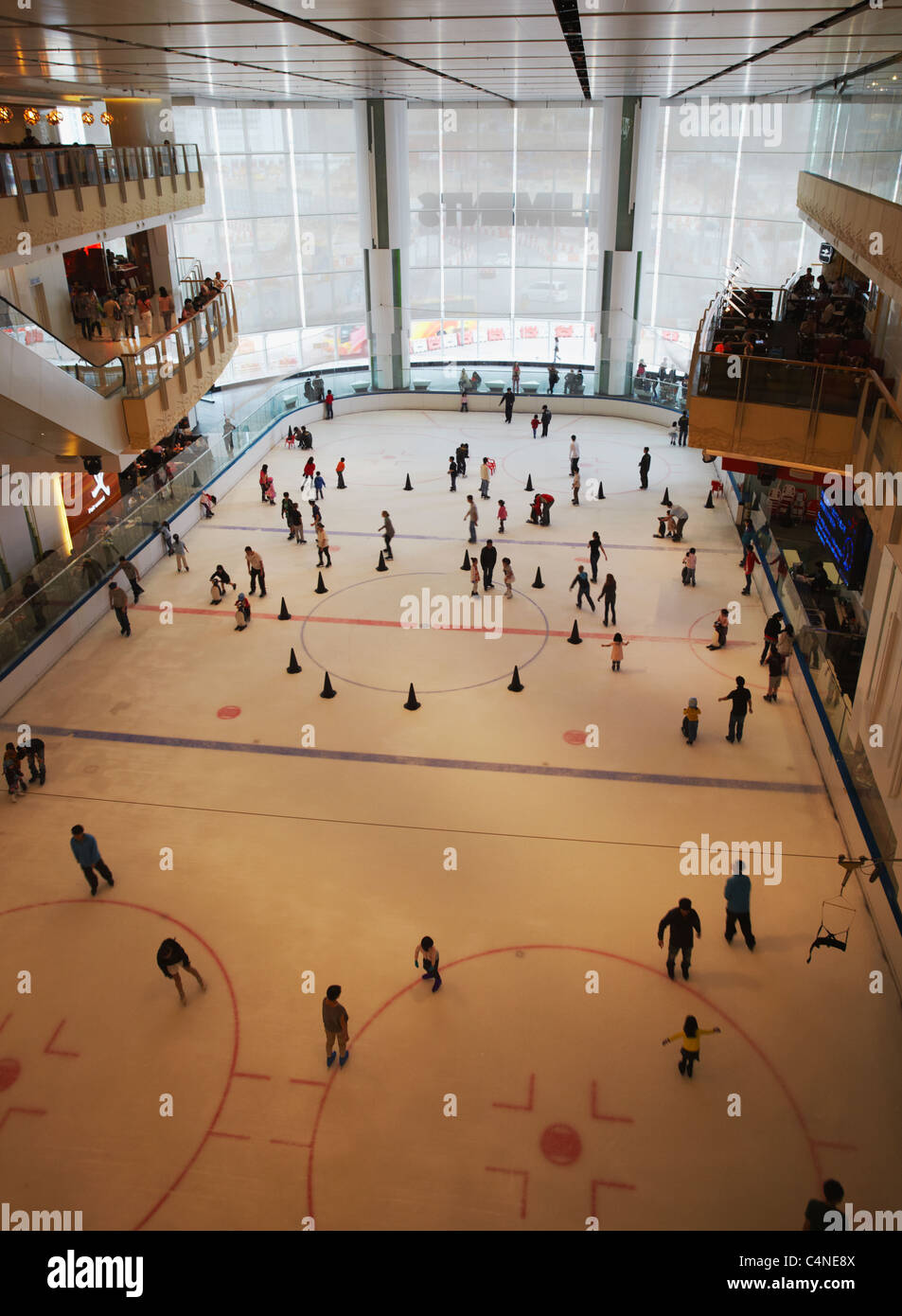 Ice rink in Elements mall, Kowloon Station, West Kowloon, Hong Kong, China Stock Photo